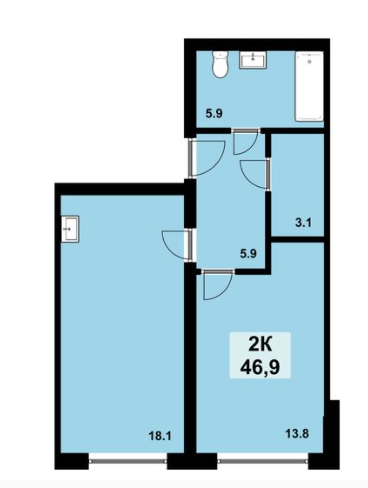 2 комнатная квартира