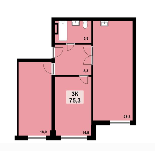 3 комнатная квартира